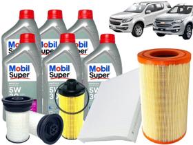 Kit 5 Óleo 5w30 Dexos 2 + Filtros S10 Trailblazer 2.8 16v Turbo Diesel 200cv 2012 a 2021 MOBIL / WEG