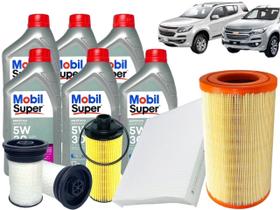 Kit 5 Óleo 5w30 Dexos 2 + Filtros S10 Trailblazer 2.8 16v Turbo Diesel 200cv 2012 a 2021 MOBIL / WEG