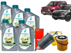 Kit 5 Óleo 5W30 Selenia + Filtro de Óleo e Filtro de Combustível Fiat Toro 1.8 16v Flex Jeep Renegad