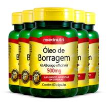 Kit 5 Óleo de Borragem 500mg Maxinutri 60 Cápsulas