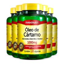 Kit 5 Óleo de Cártamo 1000mg Maxinutri 120 Cápsulas