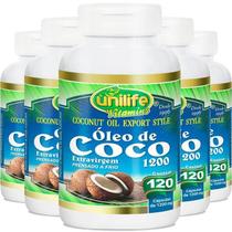 Kit 5 Óleo De Coco Extra Virgem 120 Cápsulas Unilife