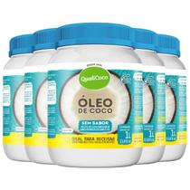 Kit 5 Óleo de coco Sem sabor Qualicoco 1 litro Kit 5 Óleo de coco Sem sabor Qualicoco 1 litro