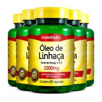 Kit 5 Óleo de Linhaça 1000mg Maxinutri 60 Cápsulas