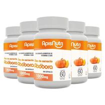 Kit 5 Óleo de Semente de Abóbora 1000mg Apisnutri 60 cápsulas