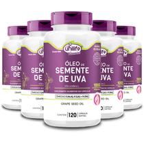 Kit 5 Óleo de Semente de Uva Unilife 120 Cápsulas 1000mg