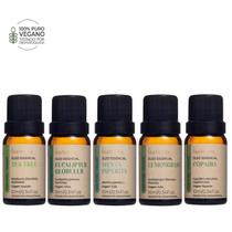 Kit 5 Óleo Essencial Melaleuca Eucalipto Lemongrass Copaíba Menta Via Aroma