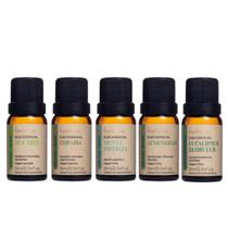 Kit 5 Óleo Essencial Melaleuca Eucalipto Lemongrass Copaíba Menta Via Aroma
