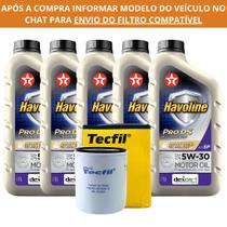 Kit 5 Óleo Motor Havoline Pro DS Full Synthetic SAE 5W-30 - 5 Litros + Filtro