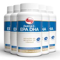 Kit 5 Ômega 3 EPA DHA 1000mg Vitafor 120 cápsulas (INATIVO)(PROIBIDO)