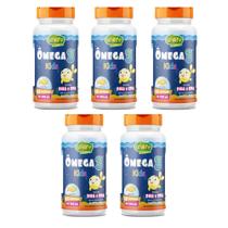 Kit 5 Ômega 3 Kids 5x60 cápsulas Rico em Dha e Epa Unilife