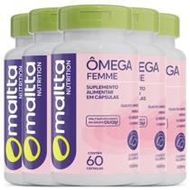 Kit 5 Ômega Femme Suplemento 1000mg Com 60 Cápsulas - Maltta Kit 5 Ômega Femme Suplemento 1000mg Com 60 Cápsulas - Maltta
