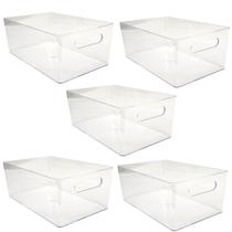 Kit 5 Organizador Caixa Acrilico Multiuso Armario Geladeira Kit 5 Organizador Caixa Acrilico Multiuso Armario Geladeira