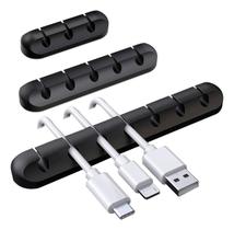Kit 5 Organizador Clips Cabos Fios Adesivo Silicone Parede Mesa USB Carregador Escritório Kit 5 Organizador Clips Cabos Fios Adesivo Silicone Parede Mesa USB Carregador Escritório