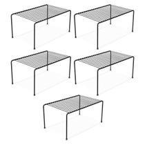 Kit 5 Organizador de Armário 32cm Aramado Cor Preto ou Branco Prateleira Suporte Aço Pratos Gaveta Kit 5 Organizador de Armário 32cm Aramado Cor Preto ou Branco Prateleira Suporte Aço Pratos Gaveta