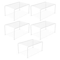 Kit 5 Organizador de Armário 32cm Aramado Cor Preto ou Branco Prateleira Suporte Aço Pratos Gaveta Kit 5 Organizador de Armário 32cm Aramado Cor Preto ou Branco Prateleira Suporte Aço Pratos Gaveta