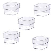Kit 5 Organizador de Gavetas 7,5x7,5x5,2Cm Transparente