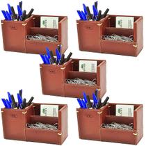 Kit 5 Organizador para Escritório ADVOC em Couro Galvani Kit 5 Organizador para Escritório ADVOC em Couro Galvani