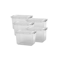 Kit 5 Organizadores 35l Plasvale Transparente Kit 5 Organizadores 35l Plasvale Transparente