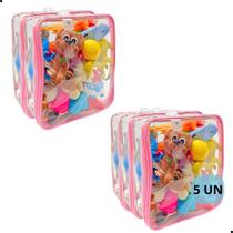 Kit 5 Organizadores de Brinquedo de Praia Quarto Armário Bagagem Viagem Frasqueira PVC