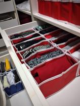 Kit 5 organizadores de gavetas colmeias em lona bagum vermelha