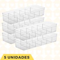 Kit 5 Organizadores Divisoria Multiuso Porta Joias Retangular