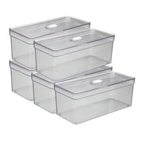 Kit 5 Organizadores Geladeira Porta Ovos 40un 6,8l com Tampa