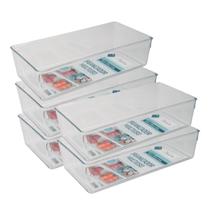 Kit 5 Organizadores Guarda Latas Refri Alimentos Toalhas Multiuso