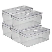 Kit 5 Organizadores Resistente Grande Porta Alimentos P/ Cozinha
