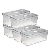 Kit 5 Organizadores Transparente Com 5 Telas Retangular Grande Kit 5 Organizadores Transparente Com 5 Telas Retangular Grande