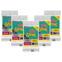 Kit 5 Pac Com 10 Esponja Lava Louças Sfreg Dupla Face Esfrebom Kit 5 Pac Com 10 Esponja Lava Louças Sfreg Dupla Face Esfrebom