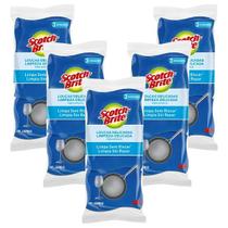 Kit 5 Pacote Esponja SCOTCH-BRITE Cozinha Nao Risca Azul