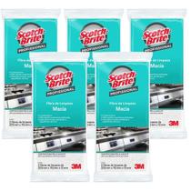 Kit 5 Pacote Fibra de Limpeza SCOTCH Brite 3M Branca Macia Kit 5 Pacote Fibra de Limpeza SCOTCH Brite 3M Branca Macia