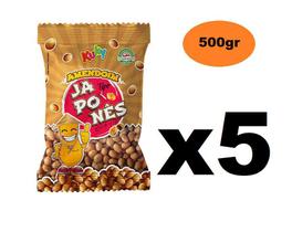 Kit 5 pacotes Amendoim Japonês Salgado Kuky 500gr cada