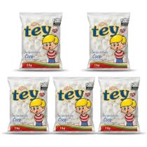 Kit 5 pacotes Bala Coco Tey 1Kg Macia Sabor Coco Lanche Receita Mesa Doces Kit 5 pacotes Bala Coco Tey 1Kg Macia Sabor Coco Lanche Receita Mesa Doces