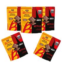 Kit 5 Pacotes Biscoito Bauducco Netflix Choco Brownie 80g