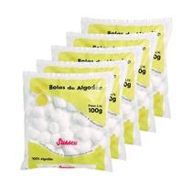 Kit 5 Pacotes Bolas De Algodão Limpeza Facial Maquiagem 100G