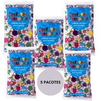 kit 5 pacotes Confete Carnaval Tradicional Dalegria
