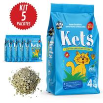 Kit 5 Pacotes de Areia Sanitária para Gatos Kets Azul 4 Kg