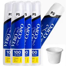 Kit 5 Pacotes De Copo Para Café 50Ml Branco 500 Un. Verocopo