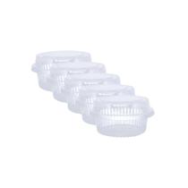 Kit 5 Pacotes de Embalagem de Doce C/ Tampa Redonda 170ml G640SF Transparente C/ 10 Unidades Galvanotek