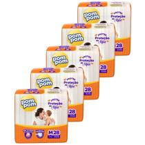 Kit 5 Pacotes Fraldas Descartável Infantil Pom Pom Protek Kit 5 Pacotes Fraldas Descartável Infantil Pom Pom Protek