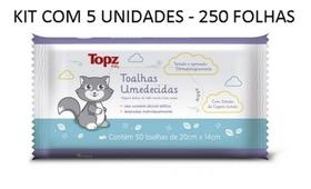 Kit 5 Pacotes Lenço Umedecido Topz