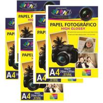 Kit 5 Pacotes Papel Fotografico High A4 180g Off Paper 50fls