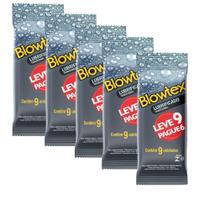 Kit 5 Pacotes Preservativo Blowtex Lubrificante C/ 9 Unidades Cada
