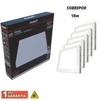 Kit 5 Paineis Aluminio Sobrepor Quadrado 18w Avant Bivolt