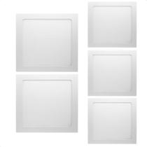 Kit 5 Painéis de LED Quadrado Embutir 24W 3000K Amarelo Quente Bivolt Blumenau Iluminação Kit 5 Painéis de LED Quadrado Embutir 24W 3000K Amarelo Quente Bivolt Blumenau Iluminação