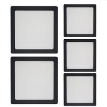 Kit 5 Painéis de LED Quadrado Sobrepor 18W 6500K Bivolt Preto Blumenau Iluminação Kit 5 Painéis de LED Quadrado Sobrepor 18W 6500K Bivolt Preto Blumenau Iluminação