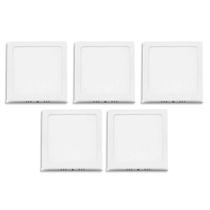 Kit 5 Painéis LED 12W Quadrado Sobrepor 6500k Branco Frio