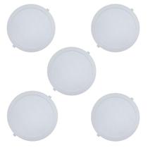 Kit 5 Painéis Plafon de Embutir Modaza Polipropileno Redondo 24W, Branco 6500K